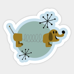 Retro Coil Dog Sticker